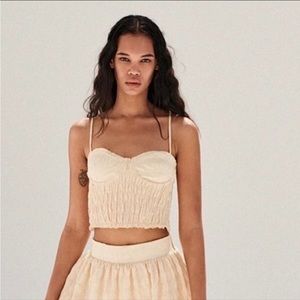 Zara Bustier Gingham Crop Top nwt size XS